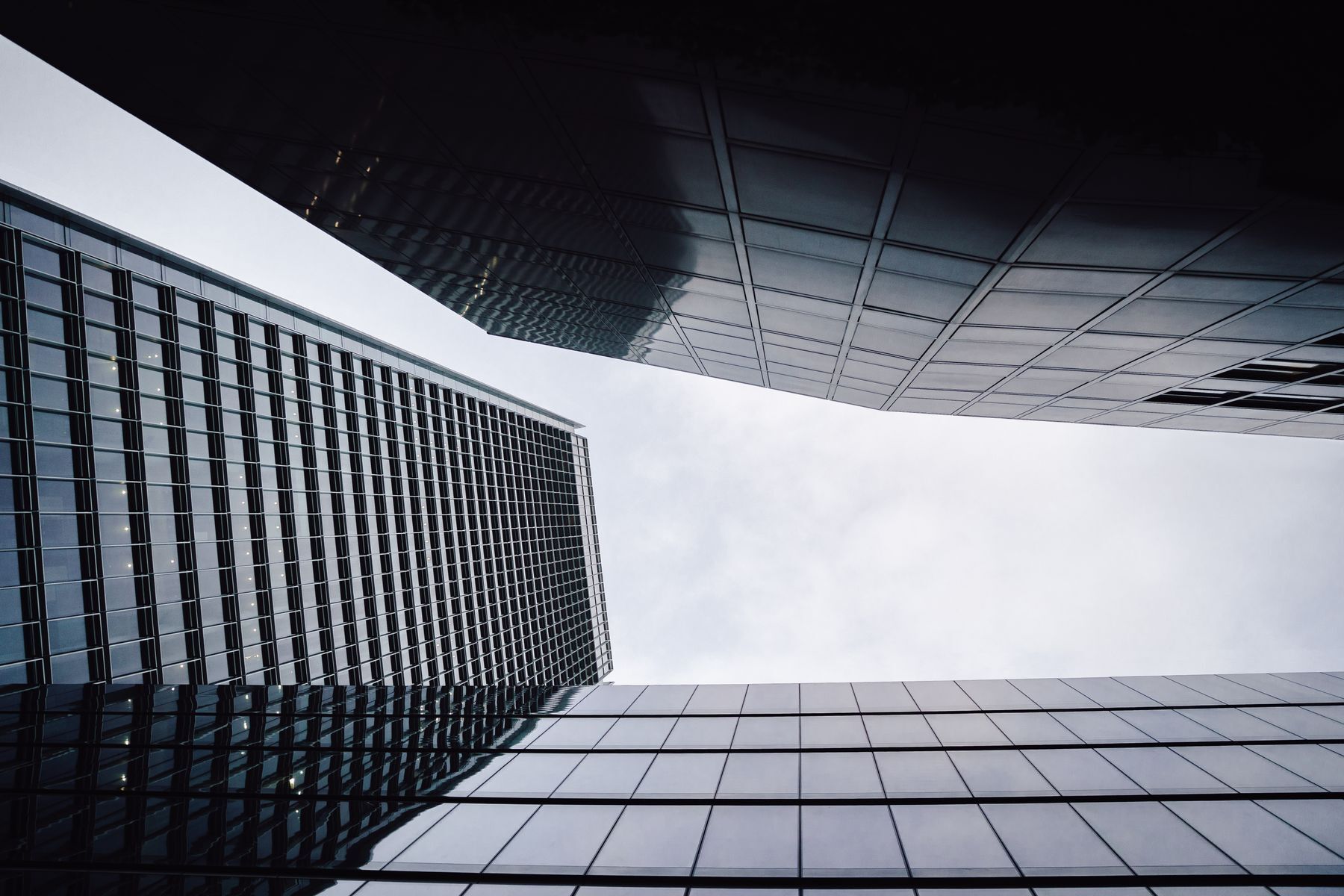 Glass towers in a global financial centre